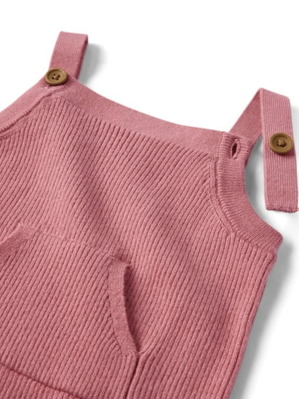 Homegrown by Gymboree Baby Girls Rose Pink Rib Knit Overalls Size 0-3 Months